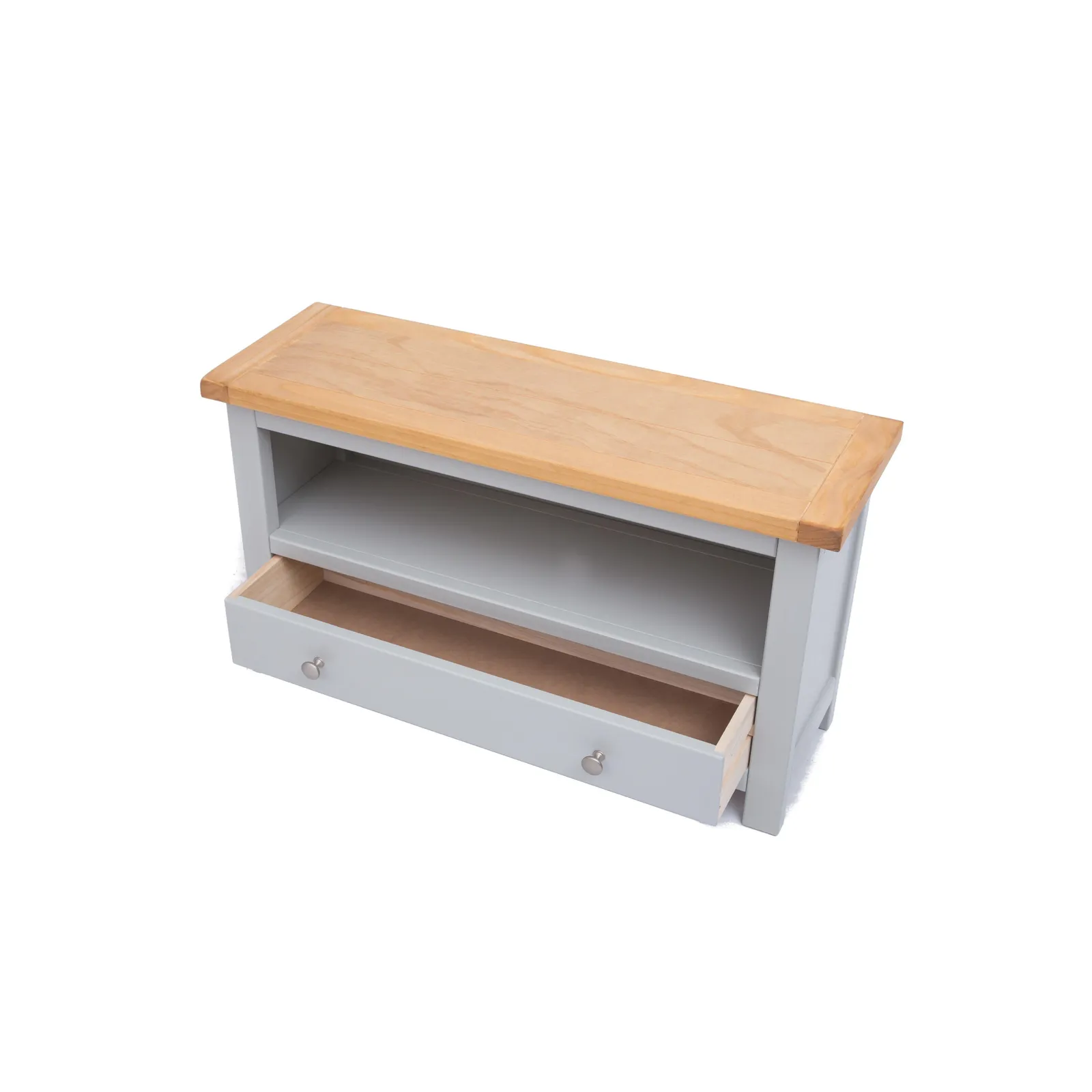 Cabinet Bits Argenta Light Grey 1 Drawer TV Cabinet Chrome Knob 5