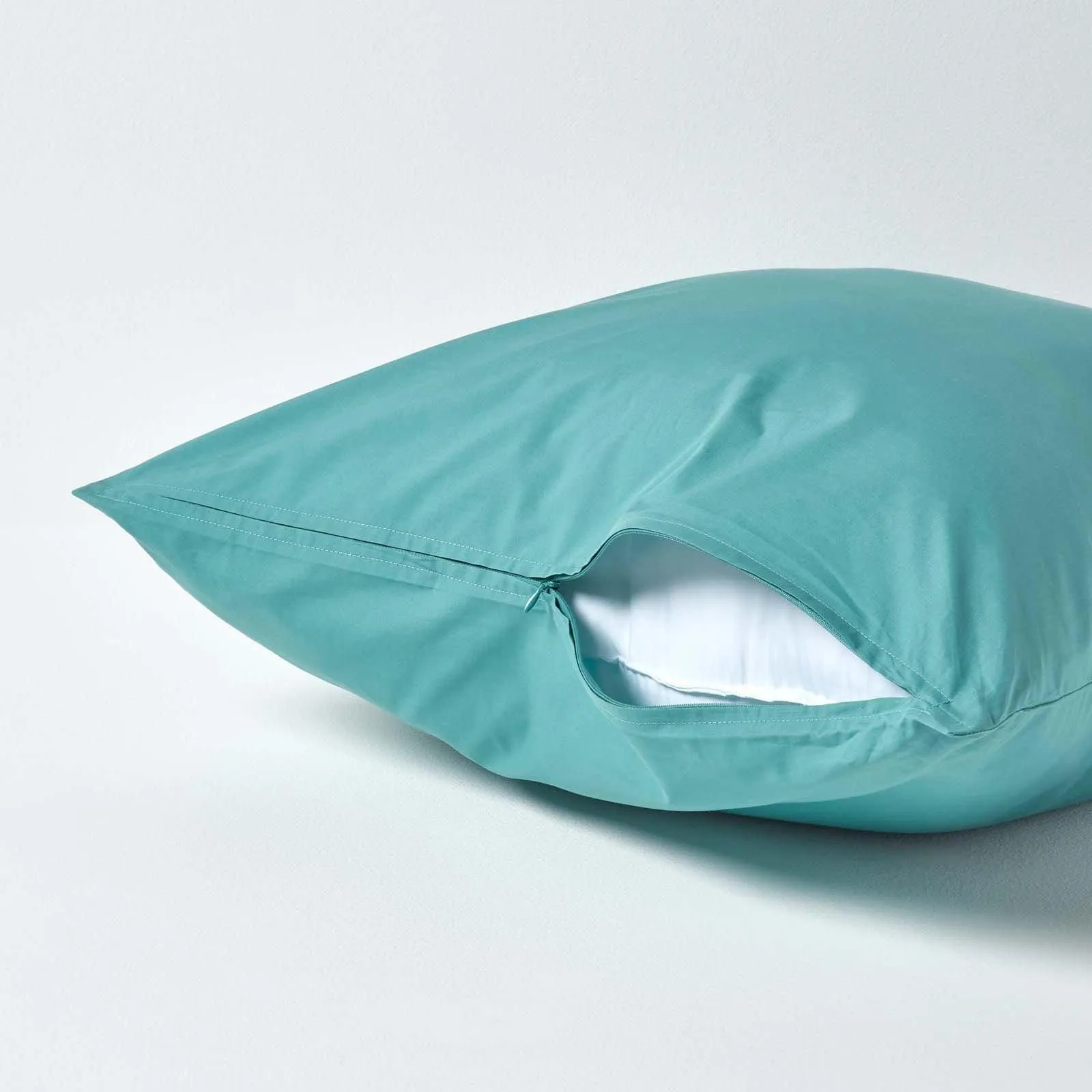 Homescapes Continental Egyptian Cotton Pillowcase 200 TC, 60 x 60 cm in Teal 3