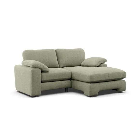 Magnus Vintage Soft Chenille Corner Chaise Sofa 6