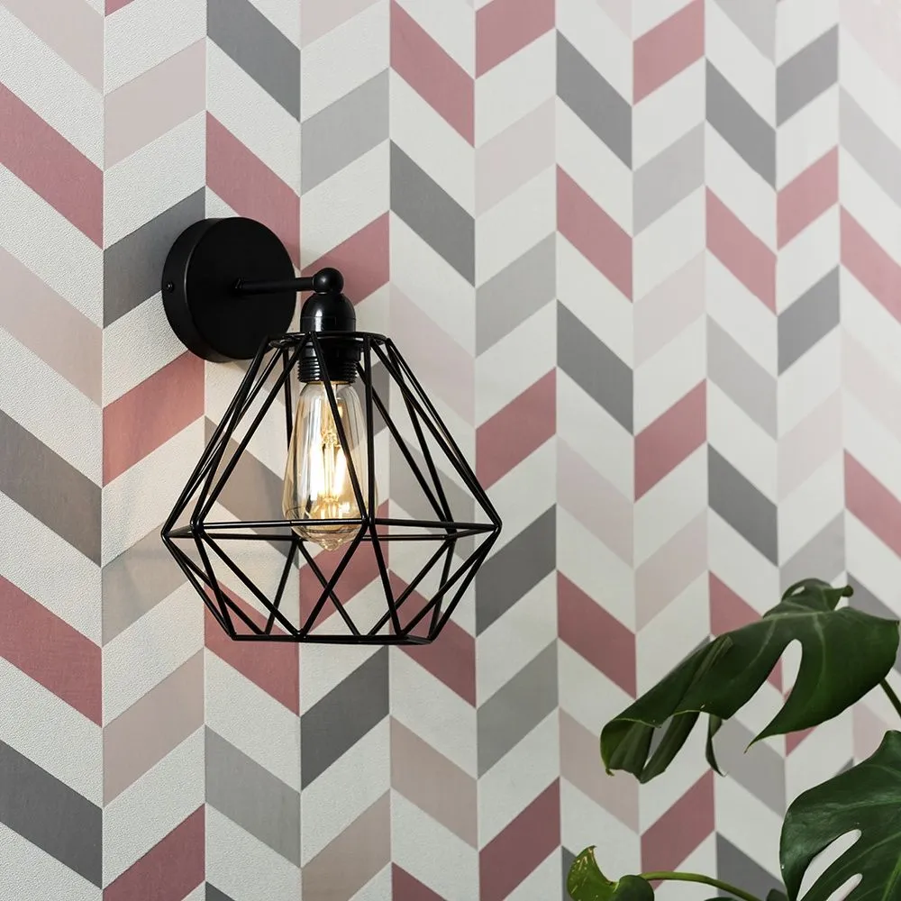 ValueLights Diablo Black Indoor Wall Light Fitting