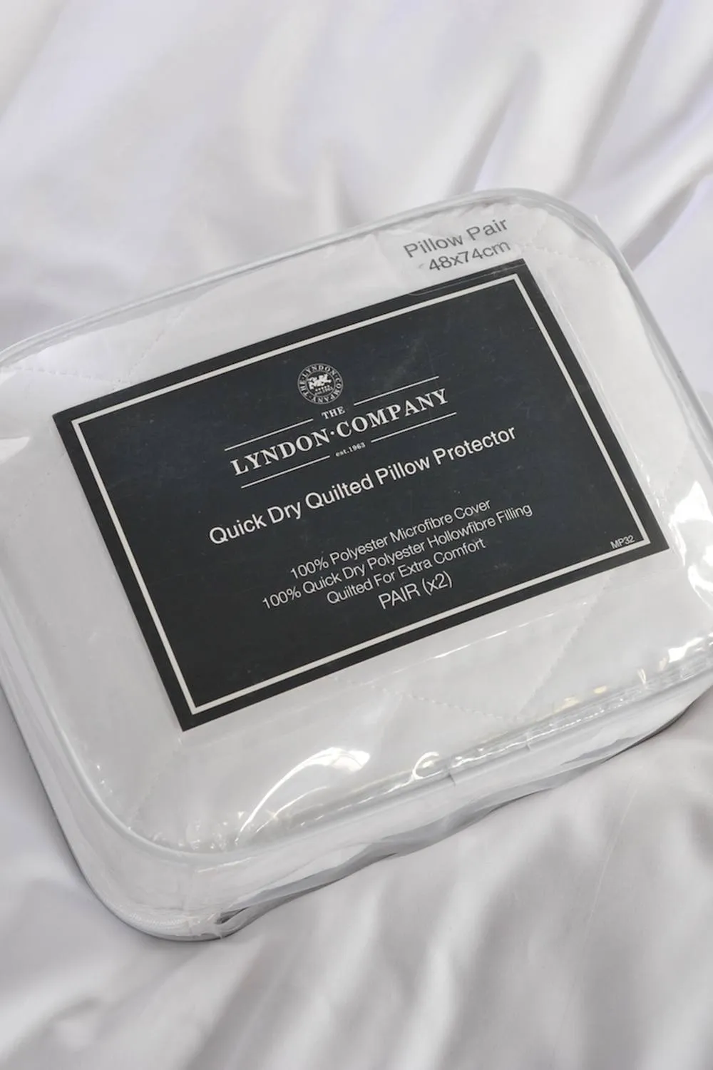 The Lyndon Company Quick Dry Quilted Pillow Protector | Deyongs 1846 in White 3