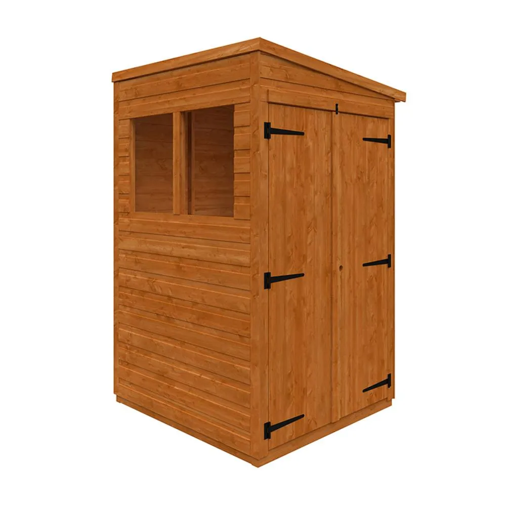Buttercup Farm 4x4 Flex Pent Double Door 12mm Flex - L123.8 x W115 x H203 cm in Burnt Orange