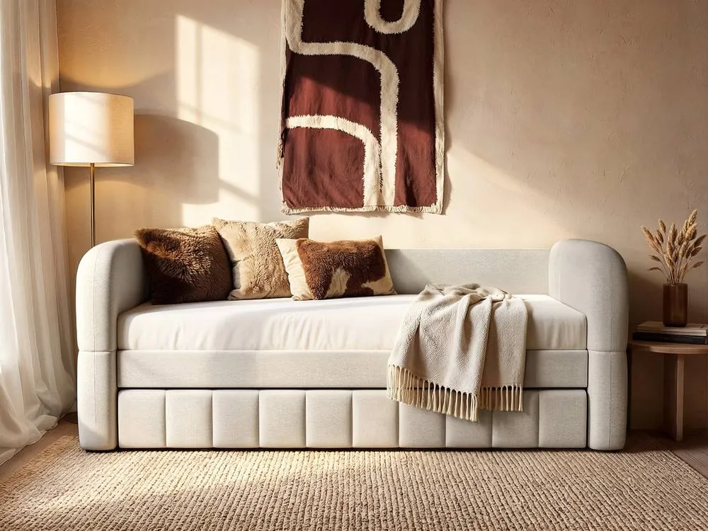 Flair Livia Day Bed with Trundle Cream 2