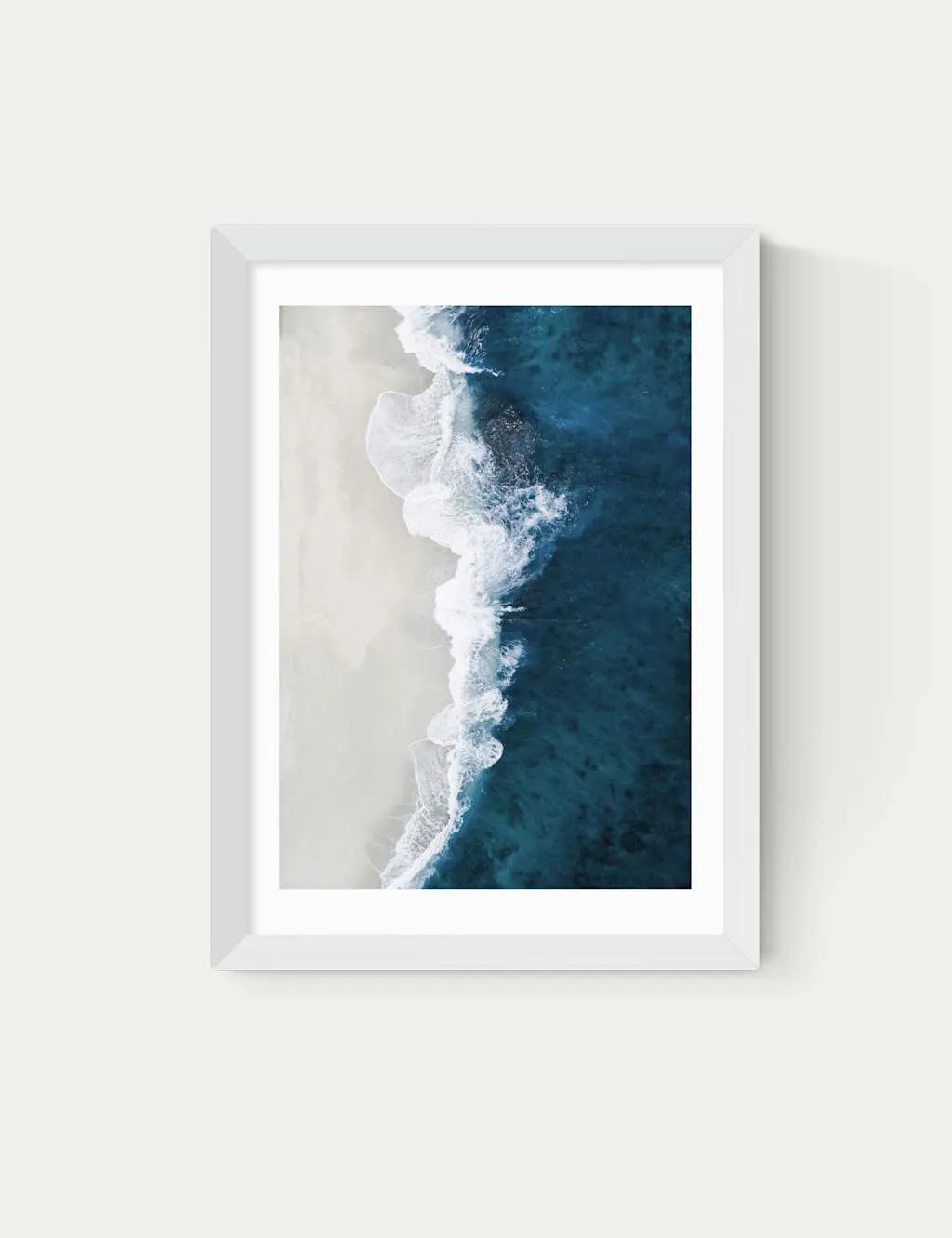 East End Prints Ocean Aerial Framed Art Print White