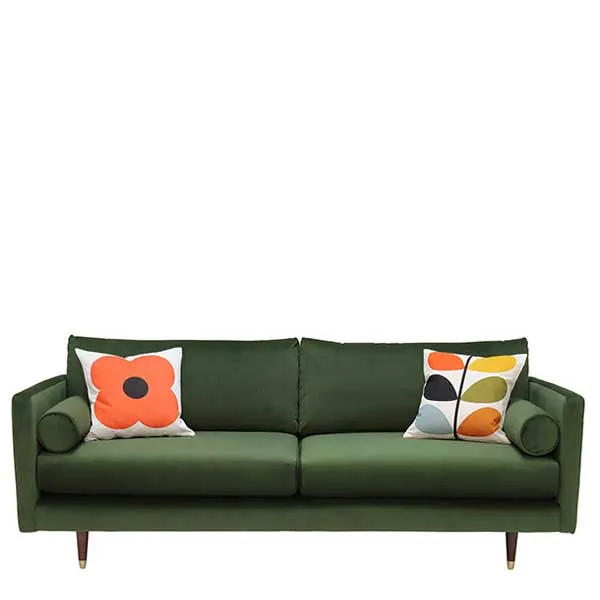 Orla Kiely Mimosa Large Sofa Plain Velvet - Barker & Stonehouse