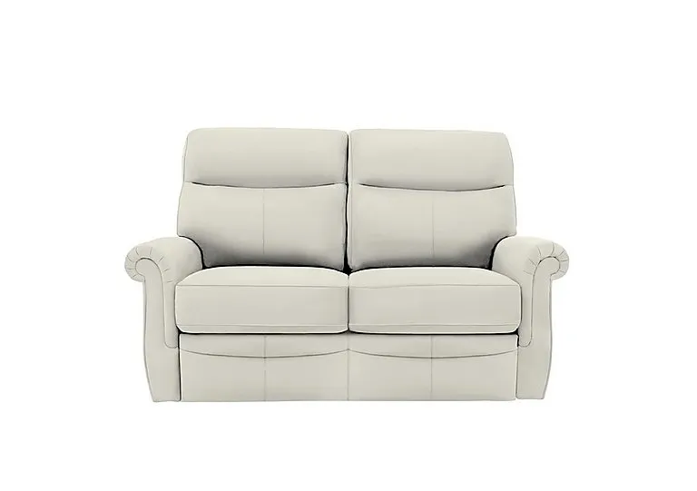 Avon 2 Seater Leather Sofa - No Recliner - Oxford Light Grey