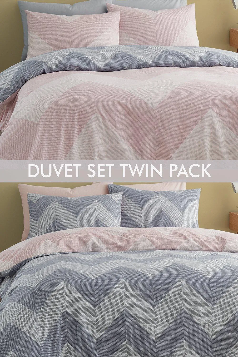 Geo Twin Pack King Duvet Set