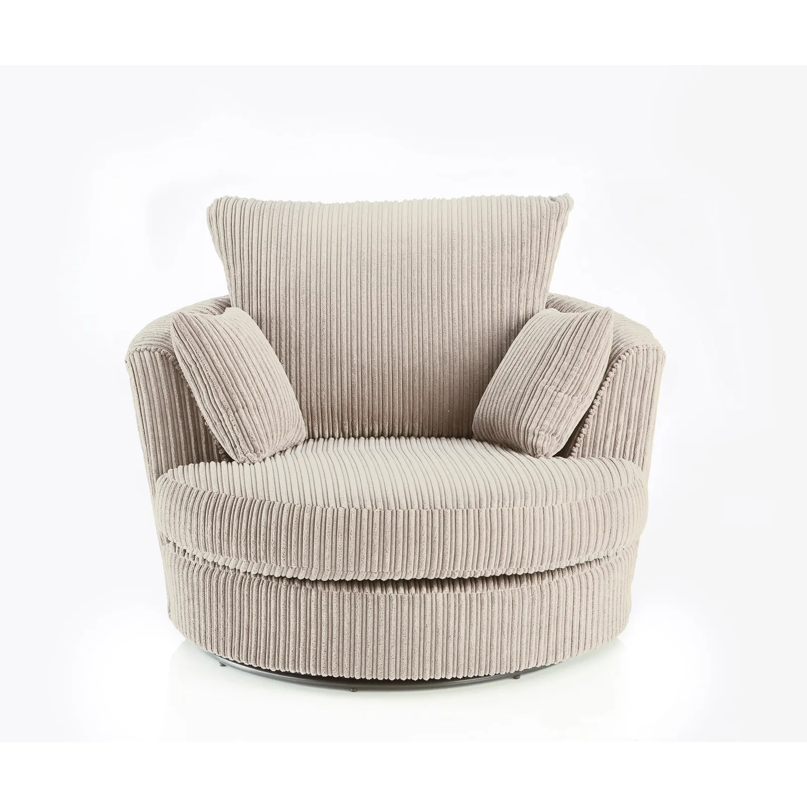 Champ Fabric Swivel Chair Cream