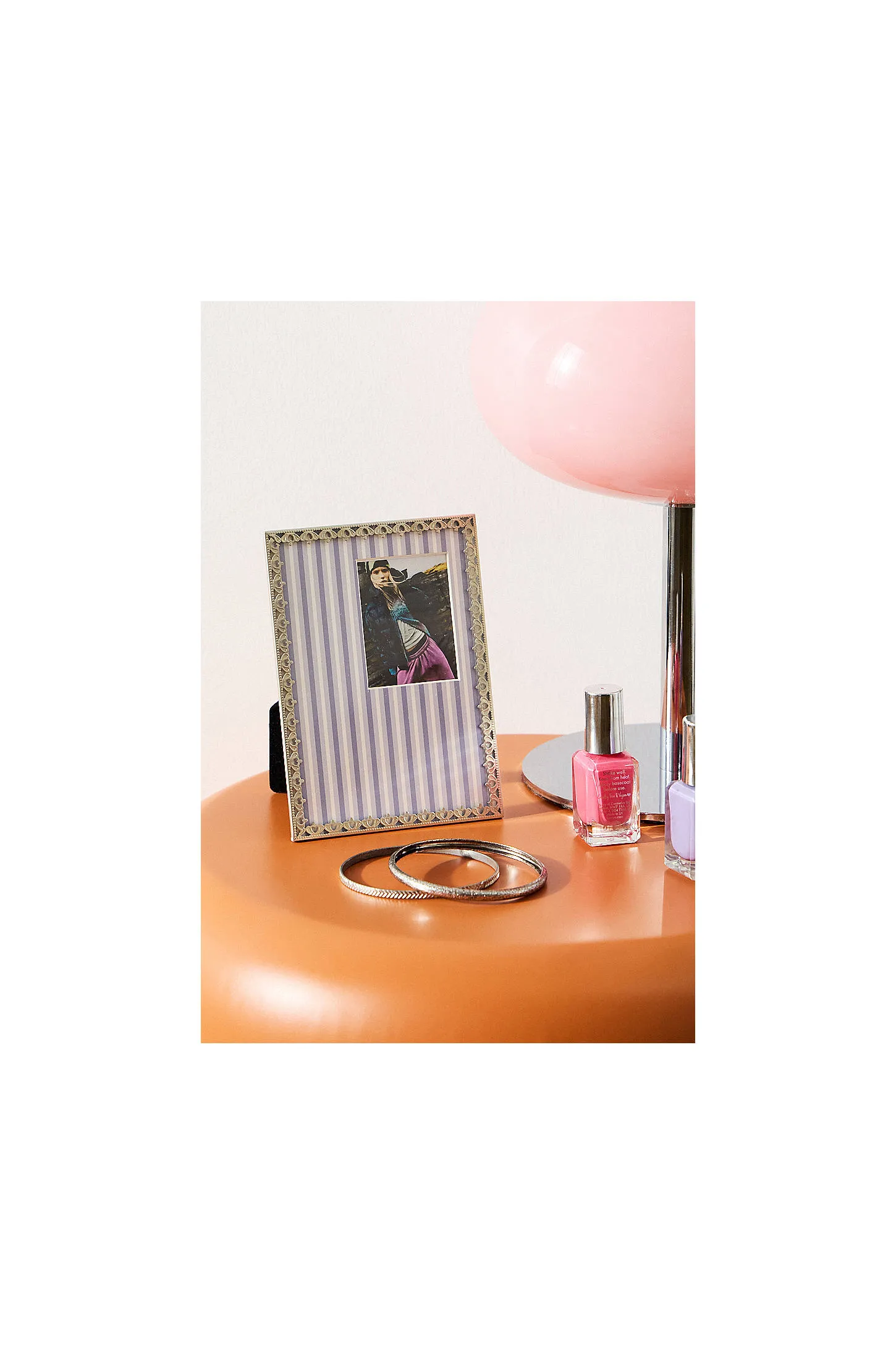 Blue Stripe Silver Crown Photo Frame - Blue ALL
