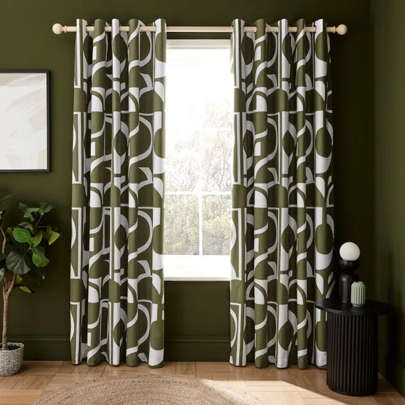 Brixton Modern Blackout Eyelet Curtains 2