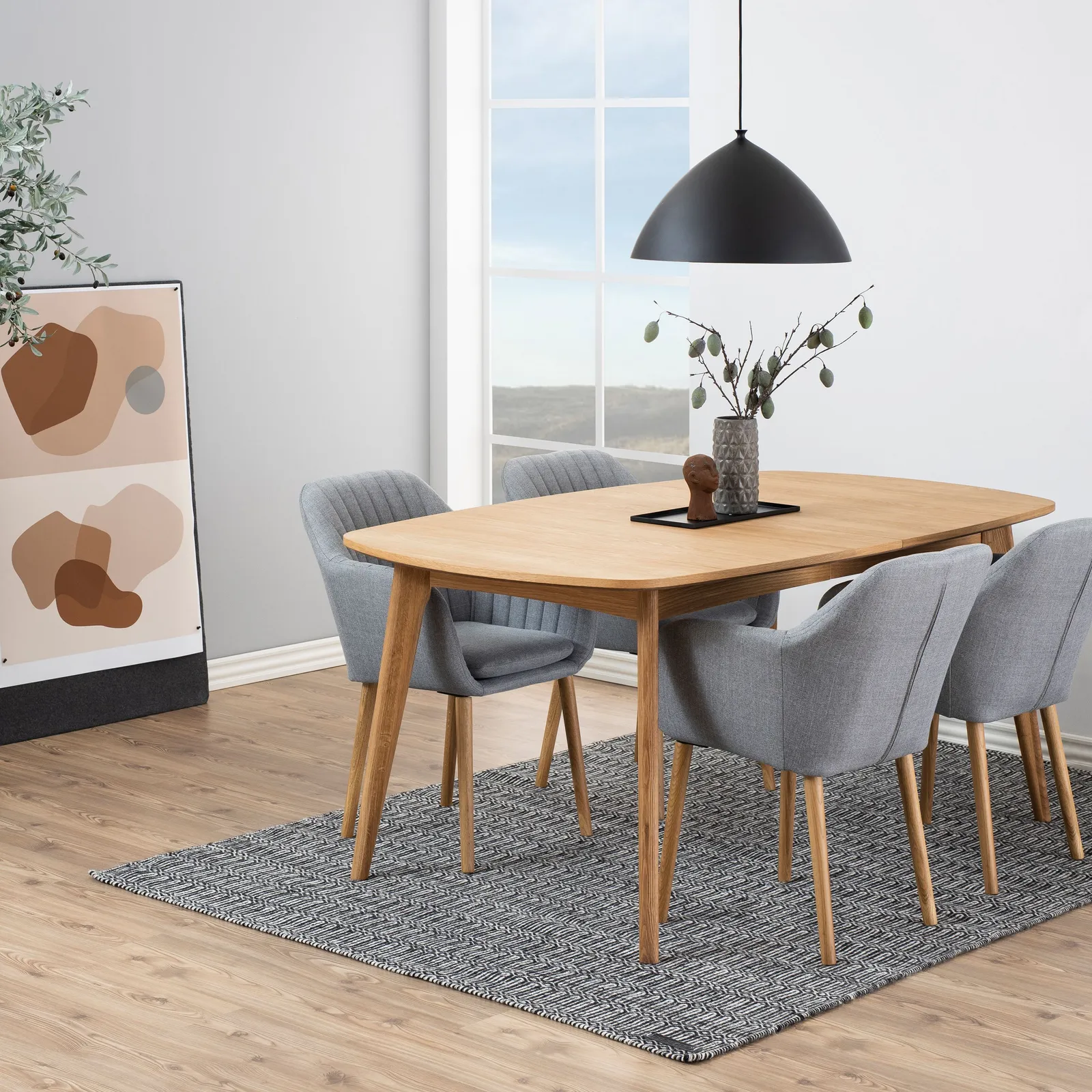Furniture To Go A-Line Round Dining Table in White Oak in Light Oak 6