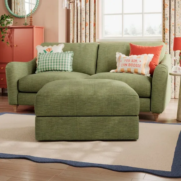 Hattie Slub Faux Linen Storage Footstool 3