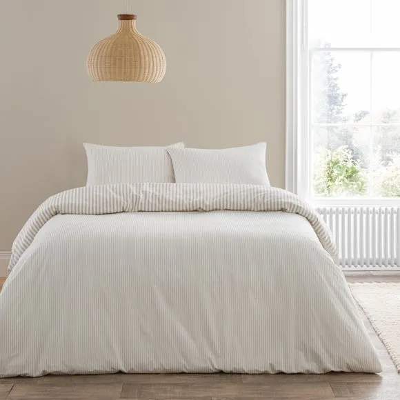 Dawson Stripe 100% Washed Cotton Duvet Cover & Pillowcase Set 2