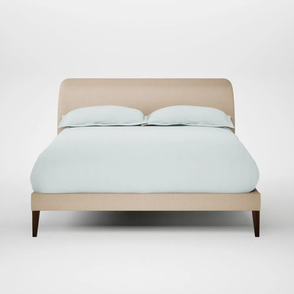 Heal's Wallis Bed Double Smart Cotton Linen Rice Walnut Stained Feet 1