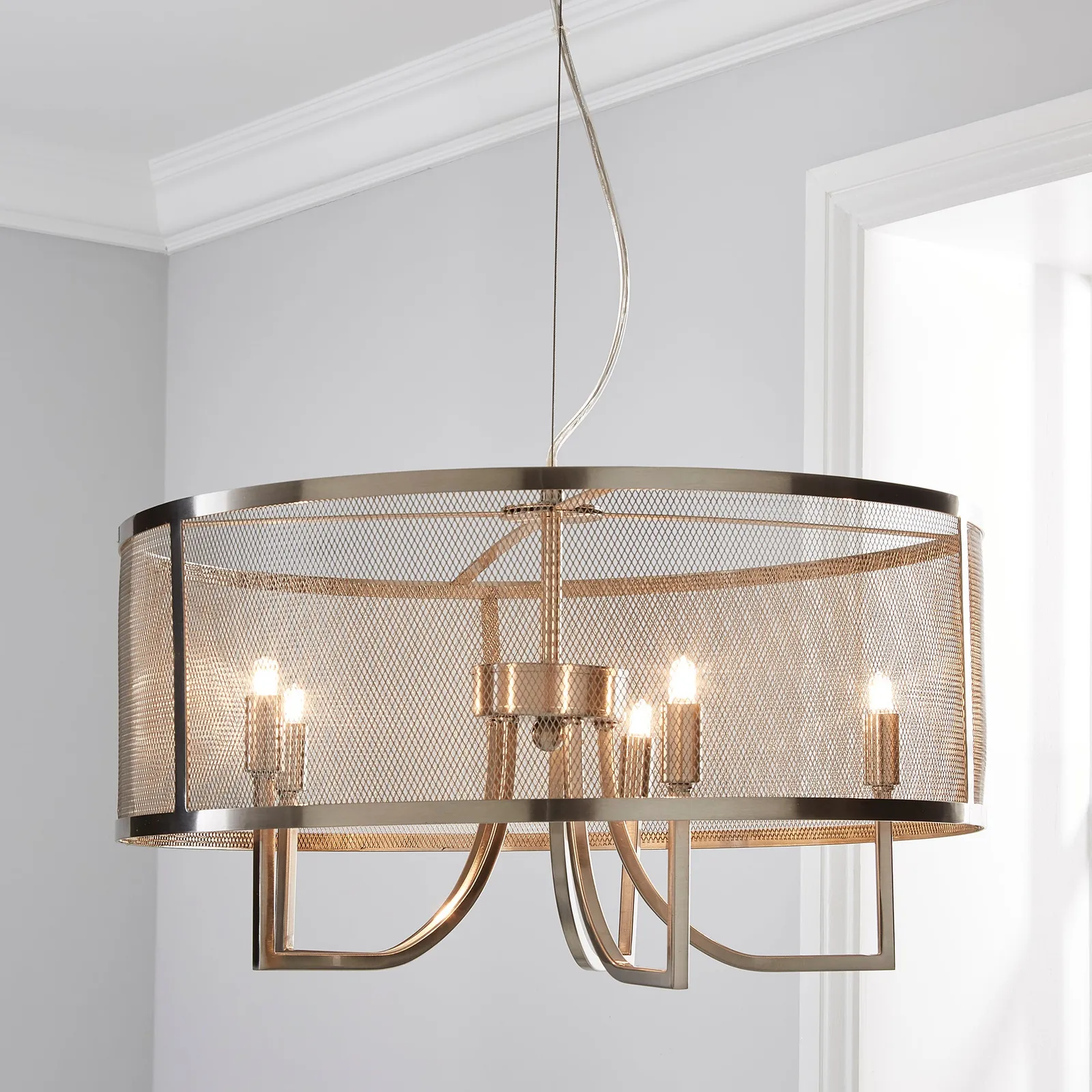 Milo 5 Light Mesh Ceiling Fitting Gold