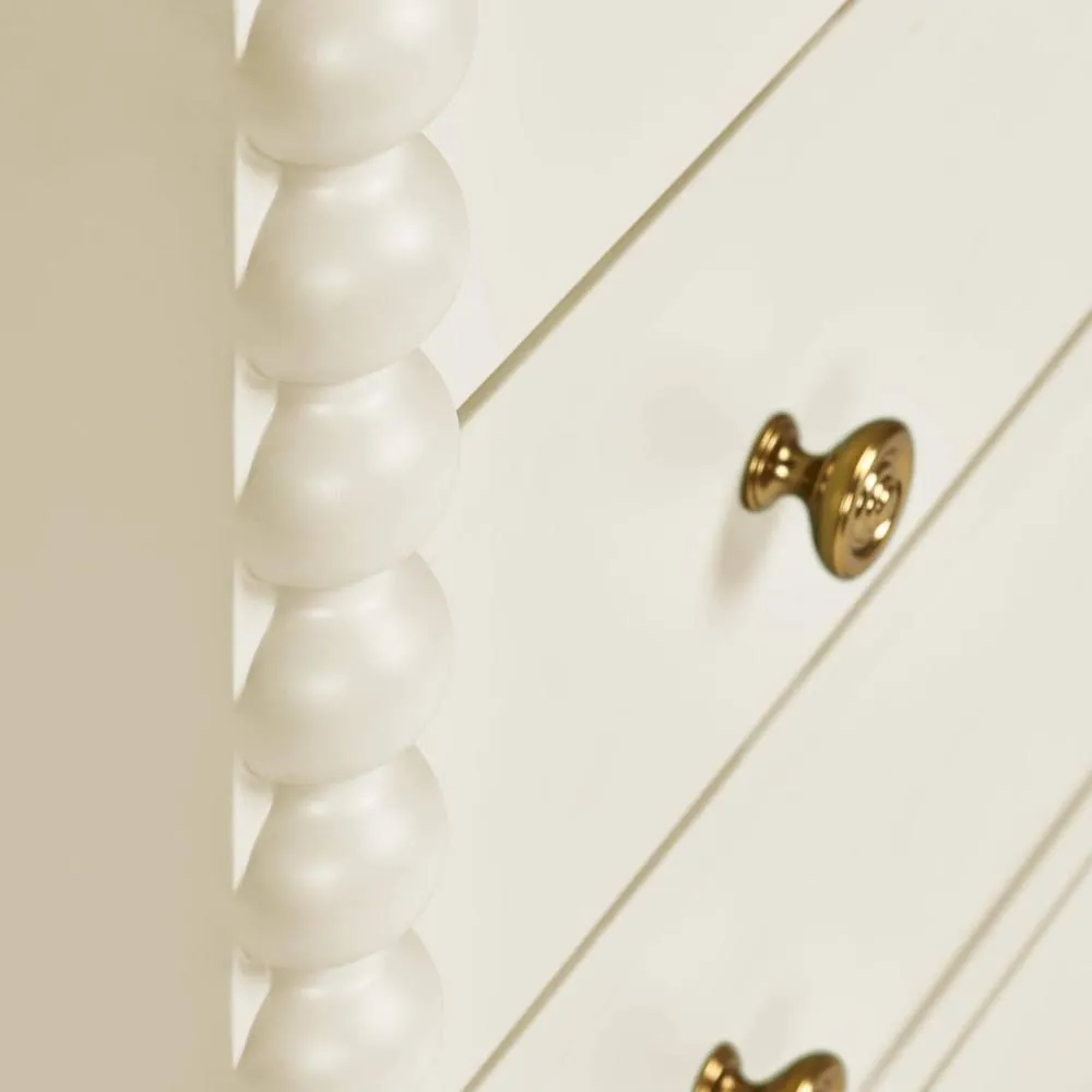 Statement Furniture Cromwell 2 over 3 Chest of Drawers with Bobbin Design in Cream 5