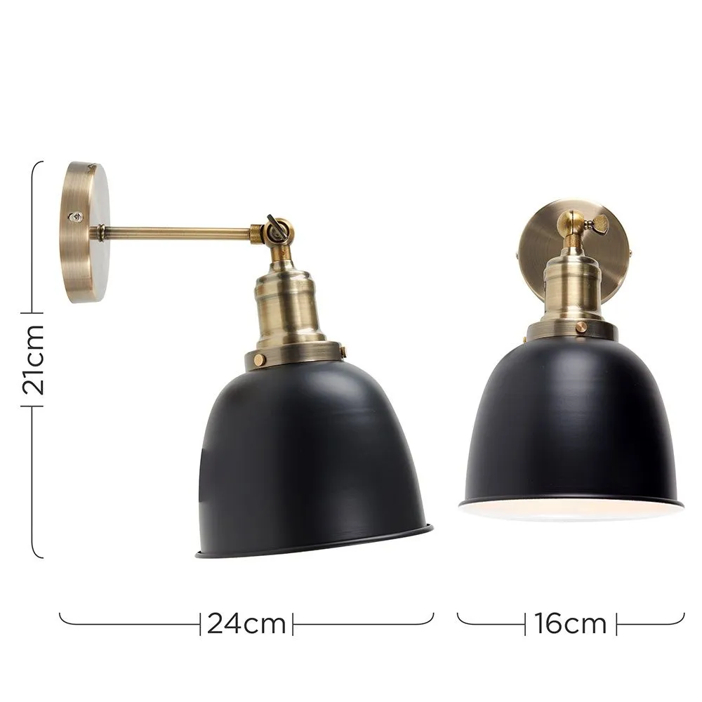 ValueLights Wilhelm Industrial Antique Gold Indoor Wall Light 6
