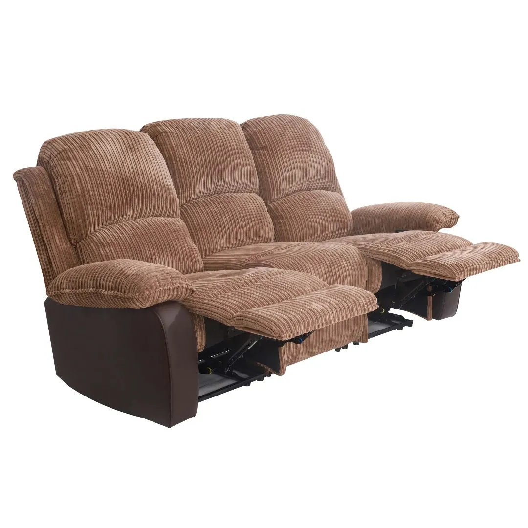 Comfy Living Ltd Fabric Jumbo Cord 3 Seater Sofa in Brown 2