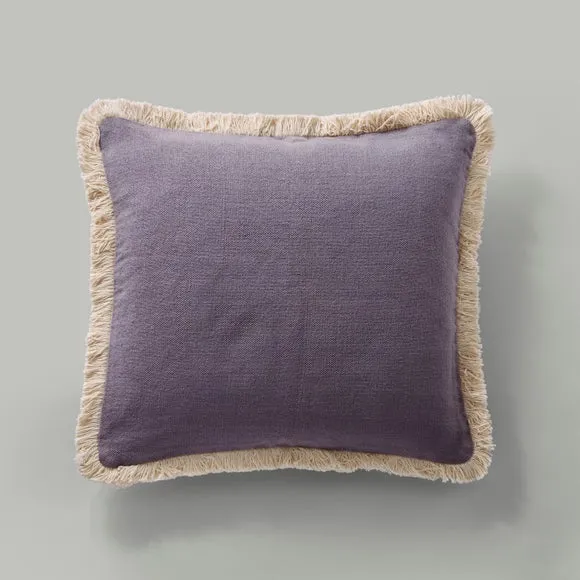 Canvas Fringed Cotton Square Cushion 2
