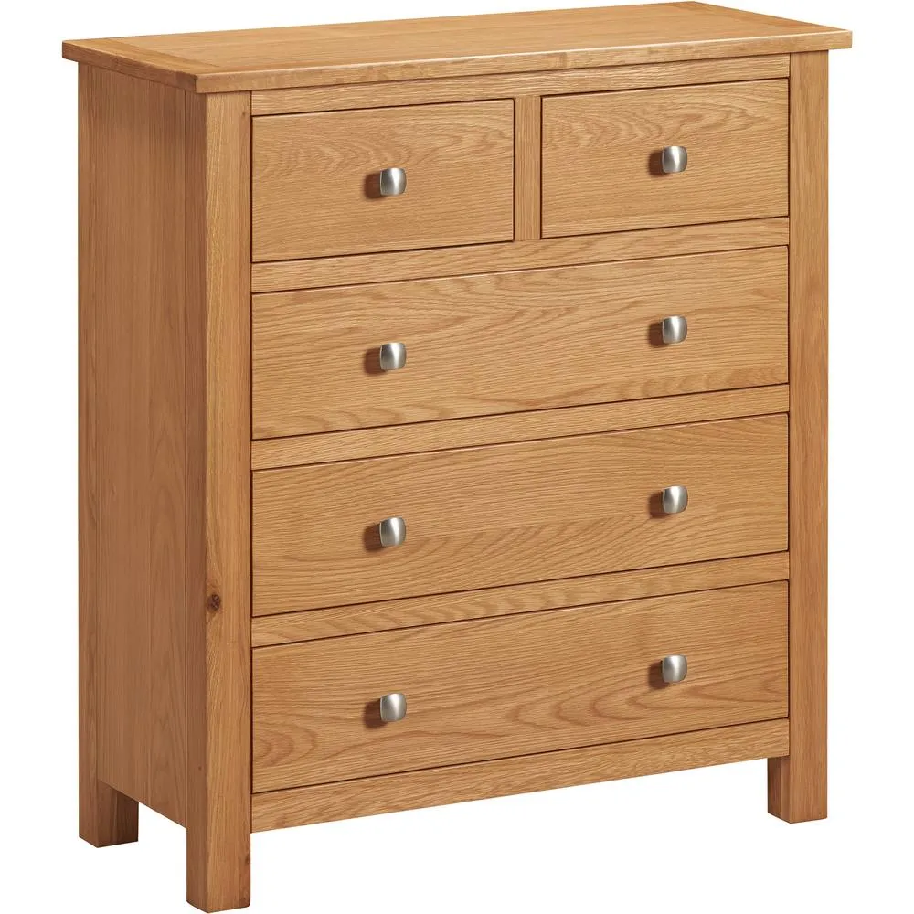 Seconique Cambridge 3+2 Drawer Chest - Honey (Fully assembled) in Light Brown 2