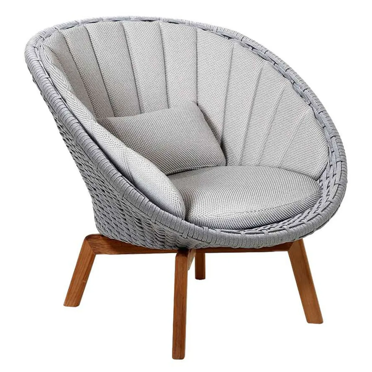 Cane-line Peacock Light Grey Lounge Chair with Cushion Set