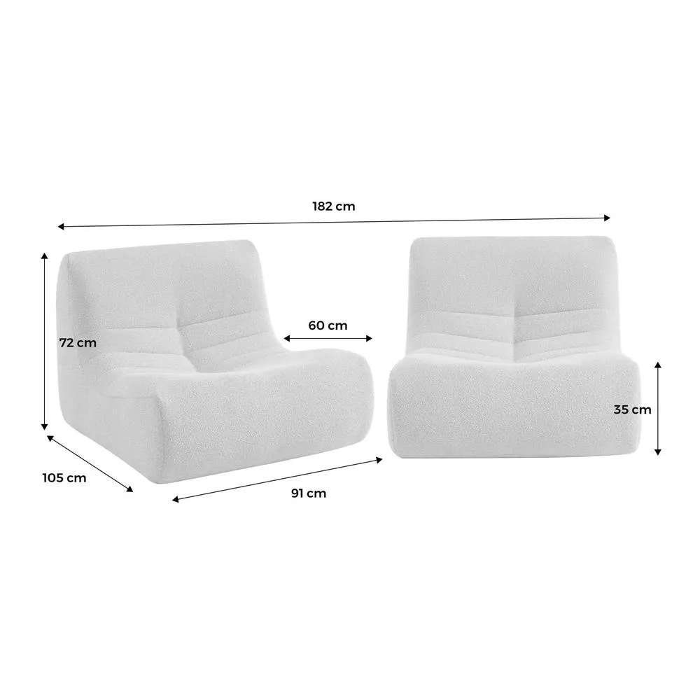 sweeek Pair of 1-seater armchairs in boucle fabric in White 5