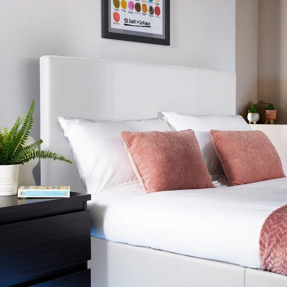 X Rocker AVA Upholstered TV Bed with Underbed Storage & LED Lights in White 3