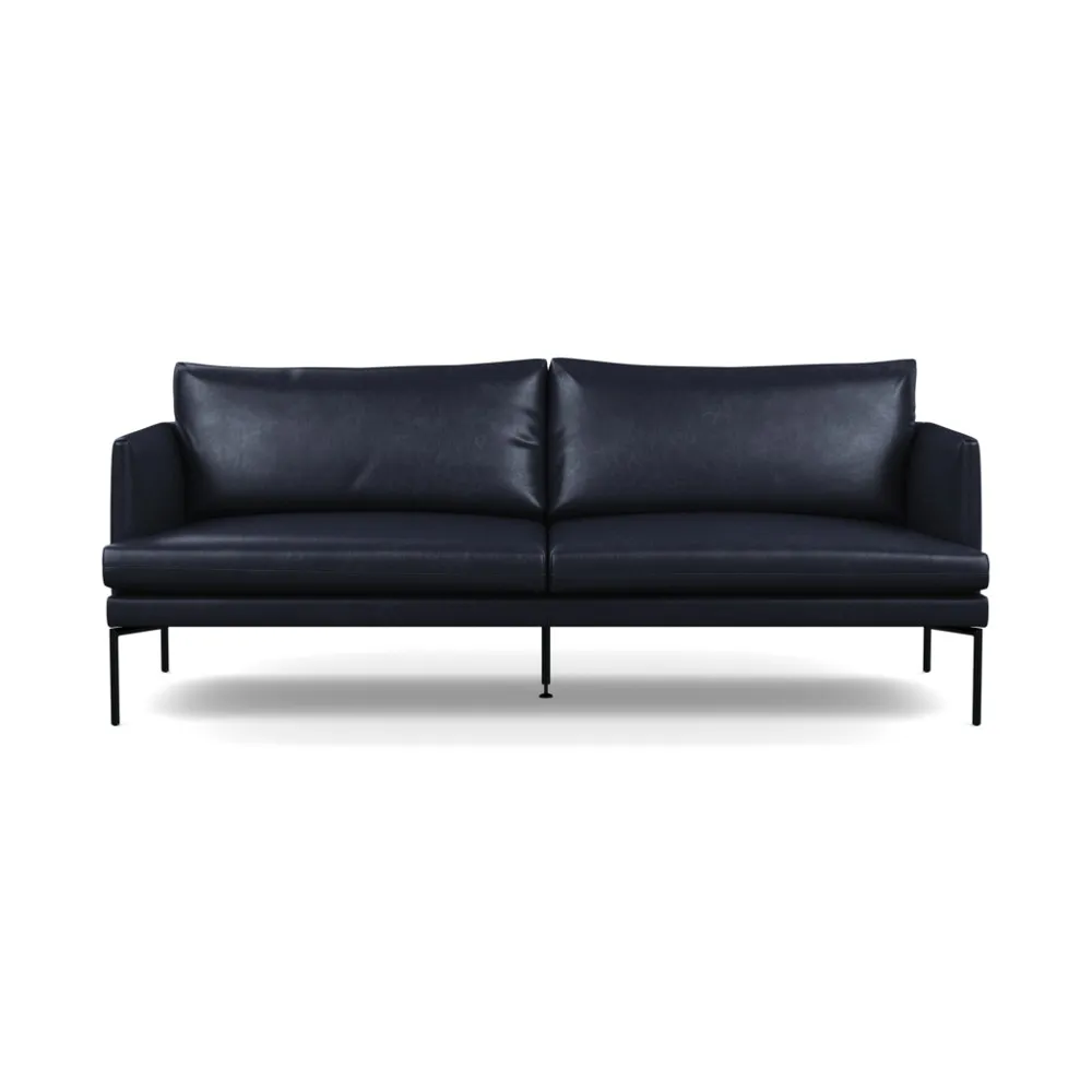 Heal's Matera 3 Seater Sofa Leather Stonewash Black 263 Black Feet 1