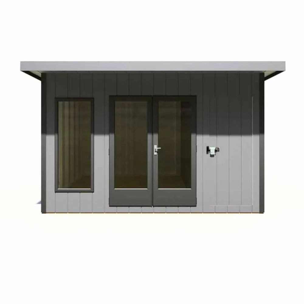Shires Cali 12x12 ft Pent & Storage Garden Office - L456xW402xH246.1 cm in Light Brown 2