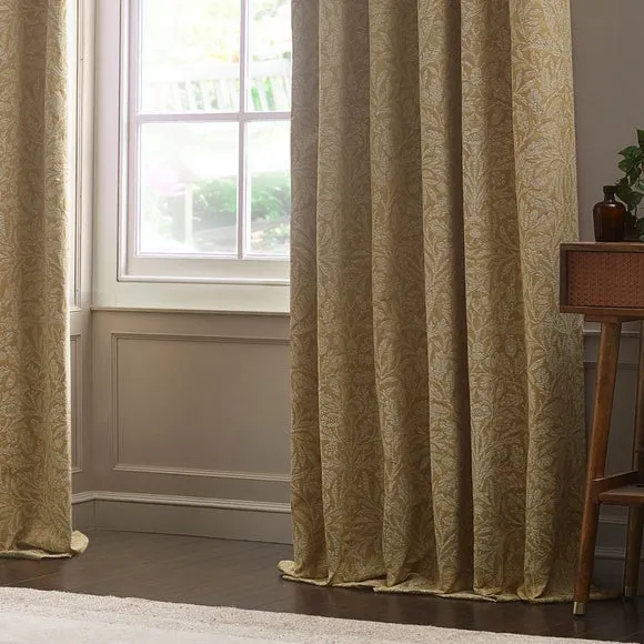 Morris & Co. Acorn Tonal Jacquard Pencil Pleat Curtains 3