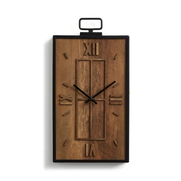 Fulton Industrial Rectangular Wall Clock 3