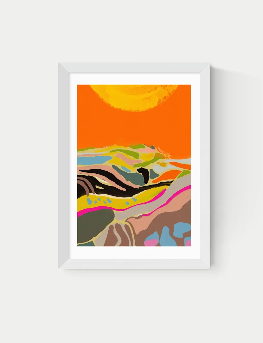 East End Prints Sunny Hills Framed Art Print White