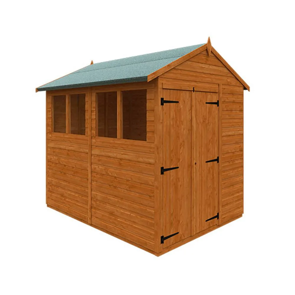 Buttercup Farm 8x6 Flex Apex Double Door 12mm Flex - L238.8 x W175 x H213.5 cm in Burnt Orange