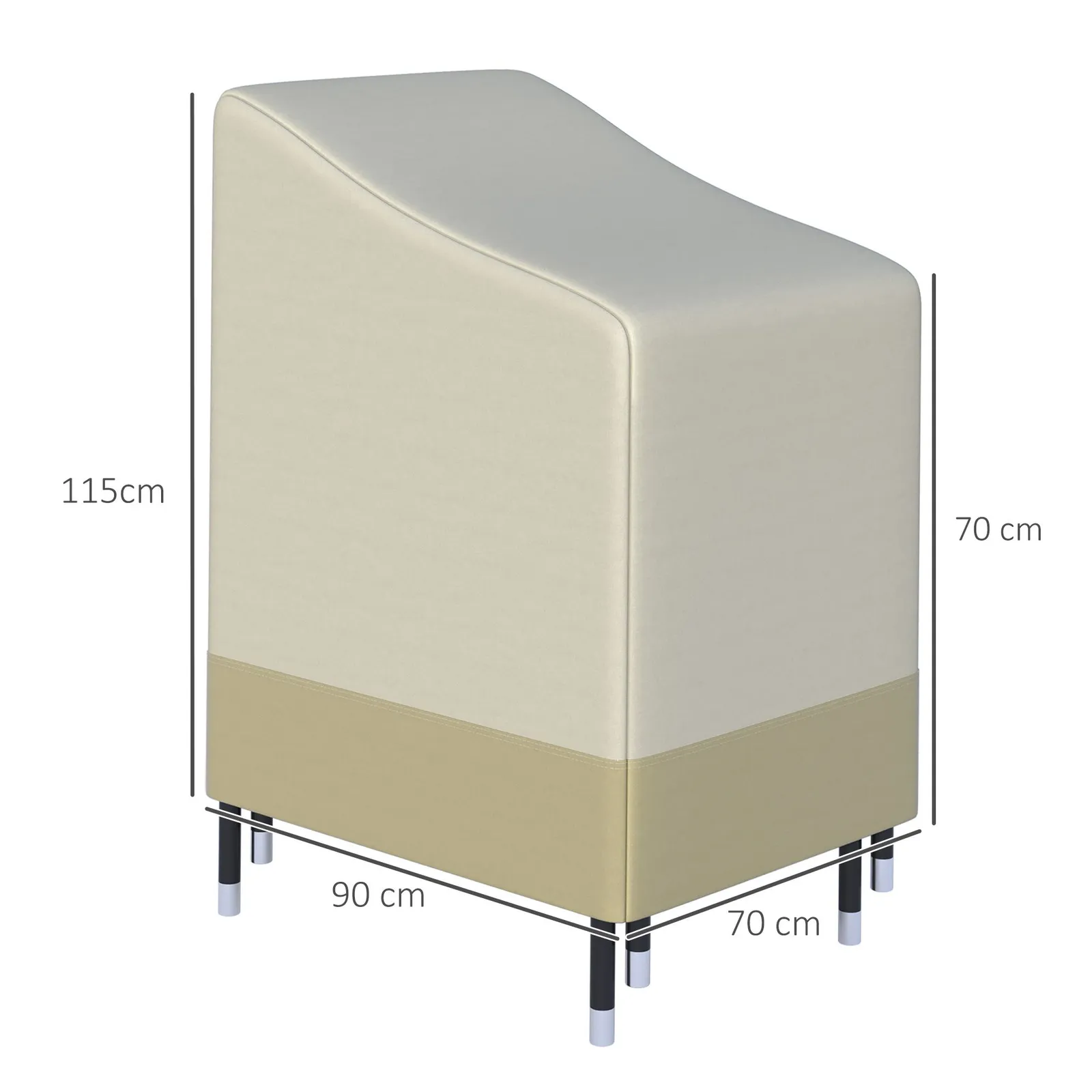 OUTSUNNY Outdoor Furniture Cover Chairs Stacked Protection Deep Wind Rain Dust in Beige 3