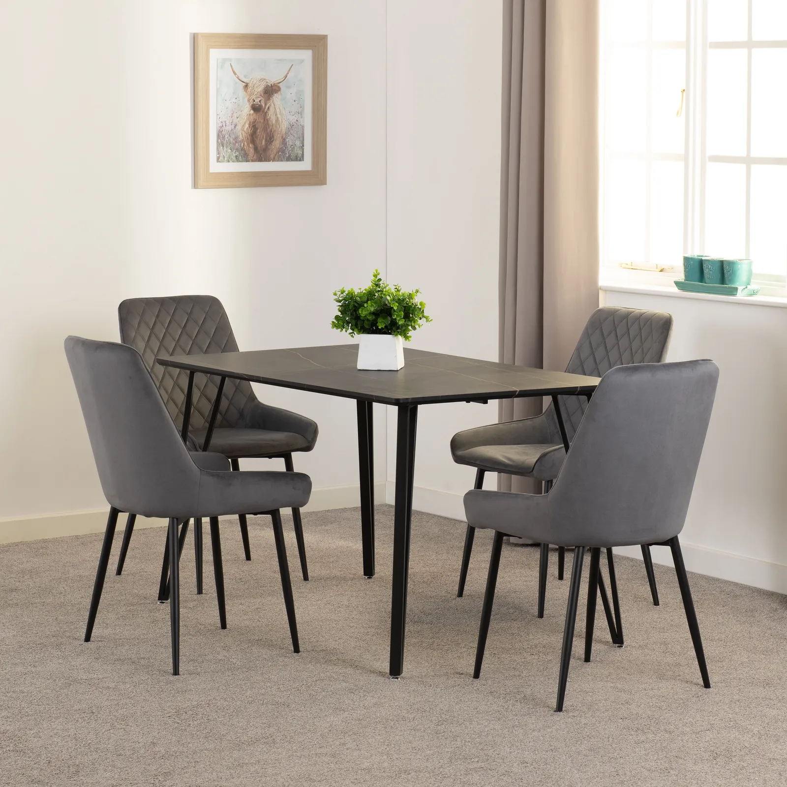 Seconique Marlow & Avery Dining Set in Grey