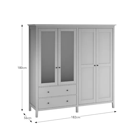 Lynton Mirrored 4 Door Wardrobe 6