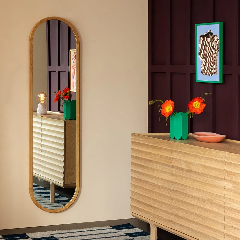Heal's Anais Mirror Oval Oak 40 x 150cm 4