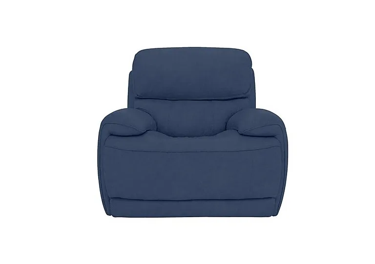 Rocco Fabric Rocker Manual Recliner Armchair with Power Headrests - Blue