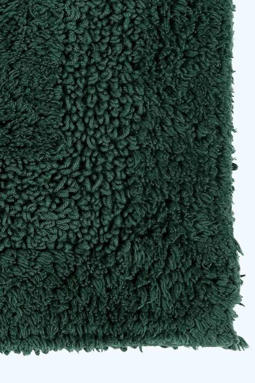 Homescapes Luxury Square Bath Mat 1600GSM 100% Cotton Reversible Shower Mat, 50cm in Dark Green 2