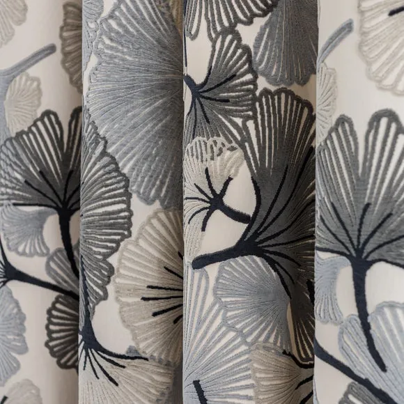 Gingko Cut Velvet Eyelet Curtains 3