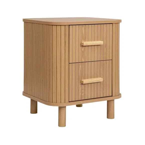 Axel 2 Drawer Fluted Bedside Table 5