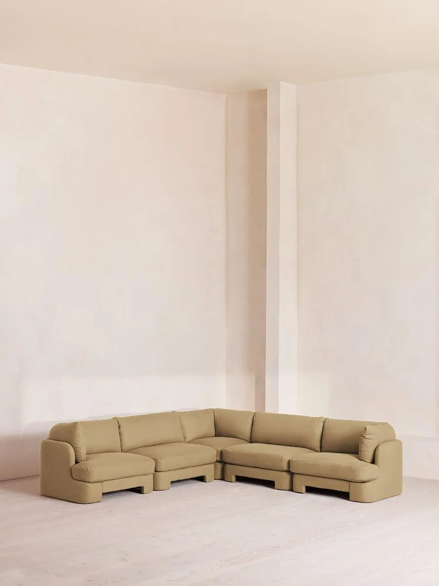 Odell Deeper Sit Modular Sofa, Corner Sofa, Linen, Wheat