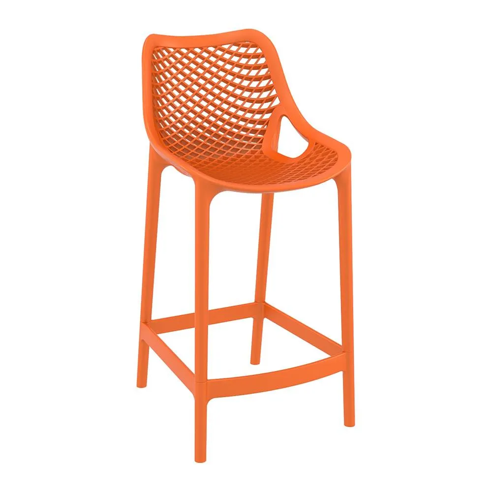 netfurniture Spyro Orange Mid Height Bar Stool 65cm for Indoor & Outdoor Use