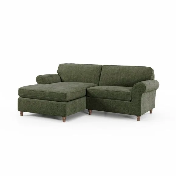 Flori Chenille Soft Texture Corner Chaise Sofa 6