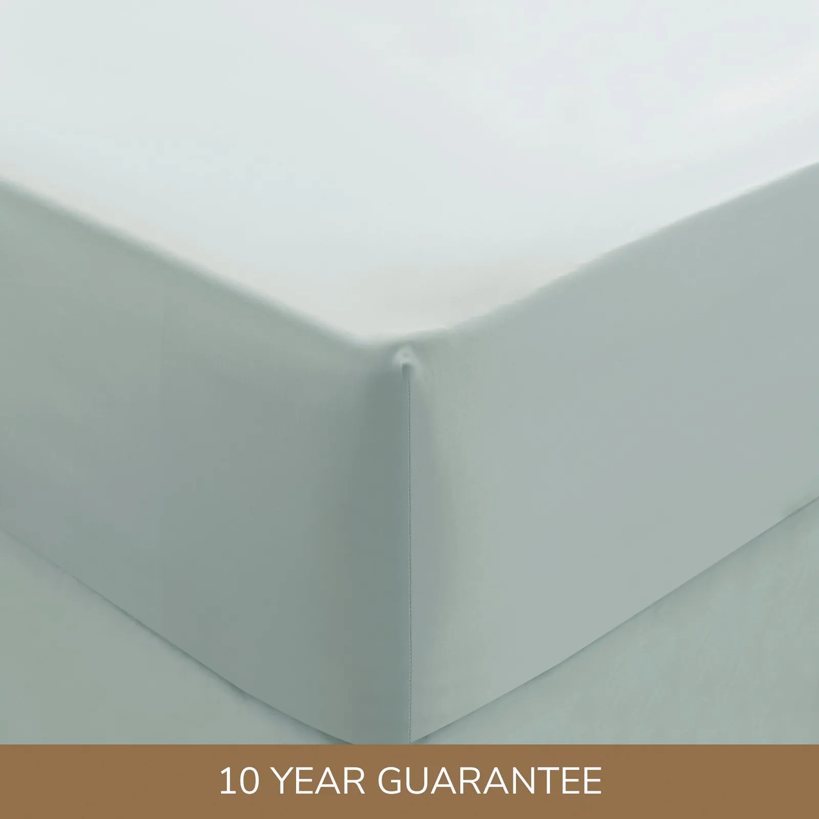 Dorma 300 Thread Count 100% Cotton Sateen Plain Fitted Sheet Seafoam
