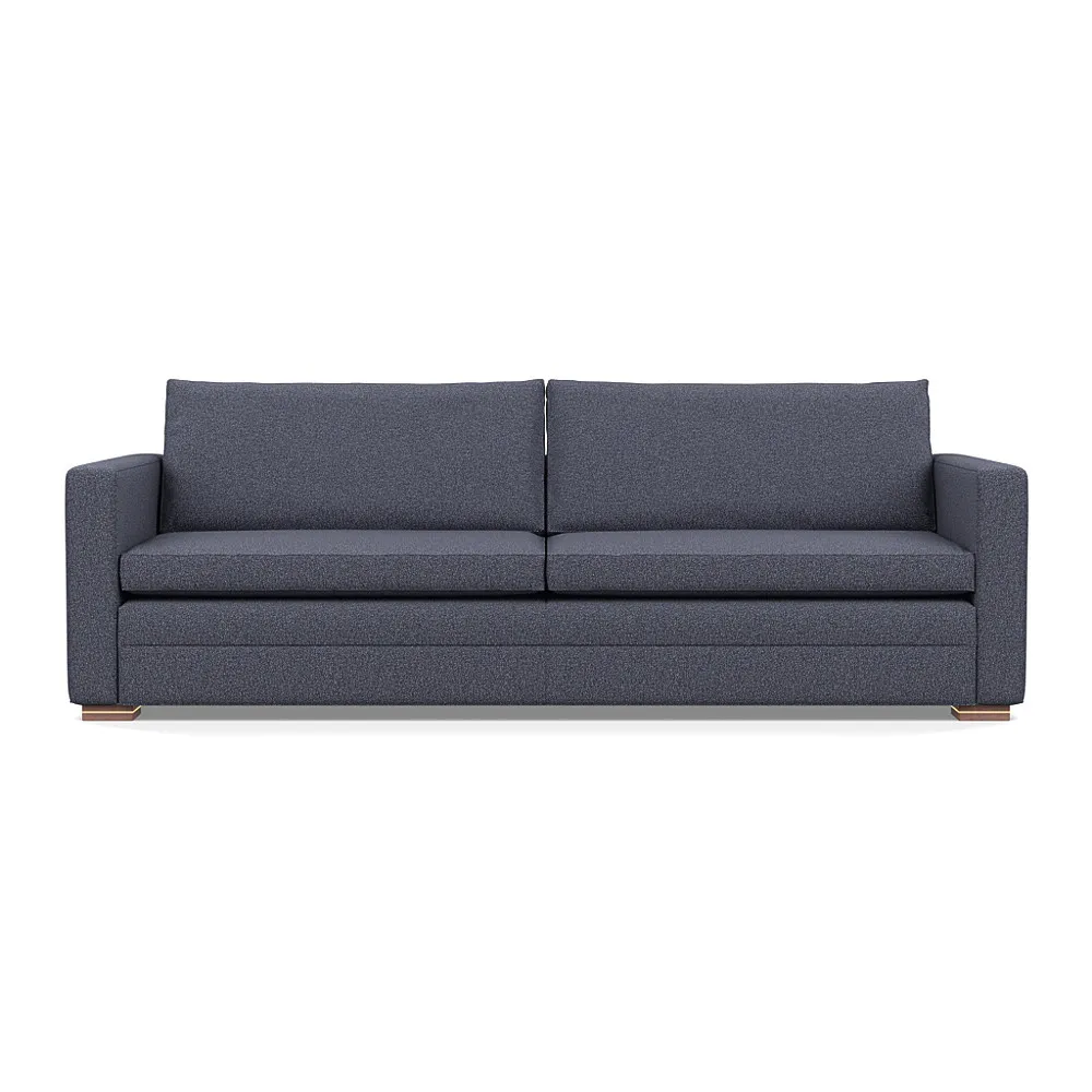 Heal's Palermo 5 Seater Sofa Loop Boucle Navy Brass/Walnut Feet 1