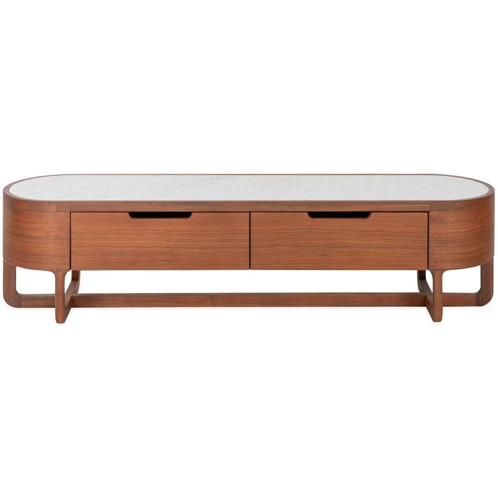 Heal's Anais TV Unit Walnut and Marble 2