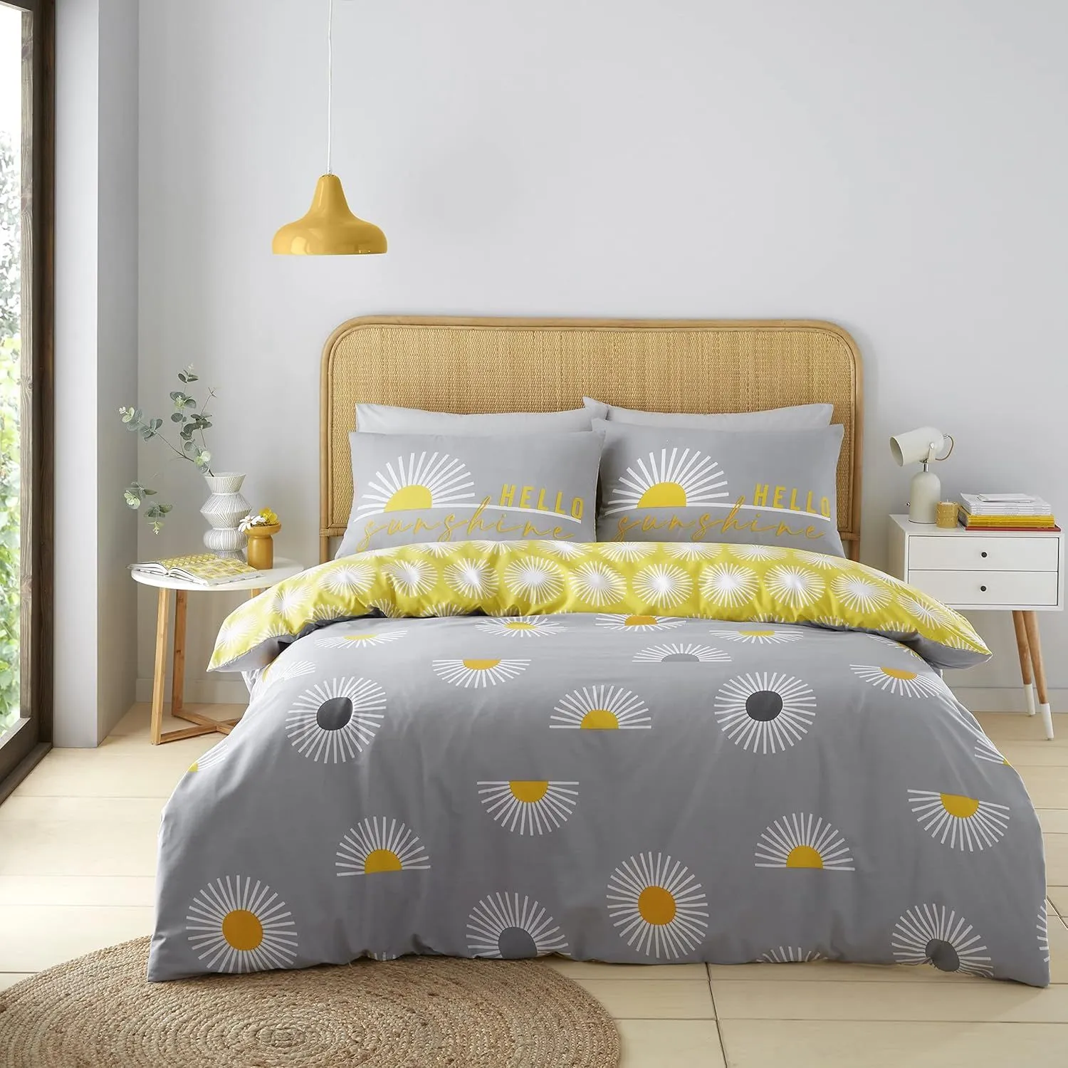 GAVENO CAVAILIA Sunburst Printed Duvet Cover in Grey