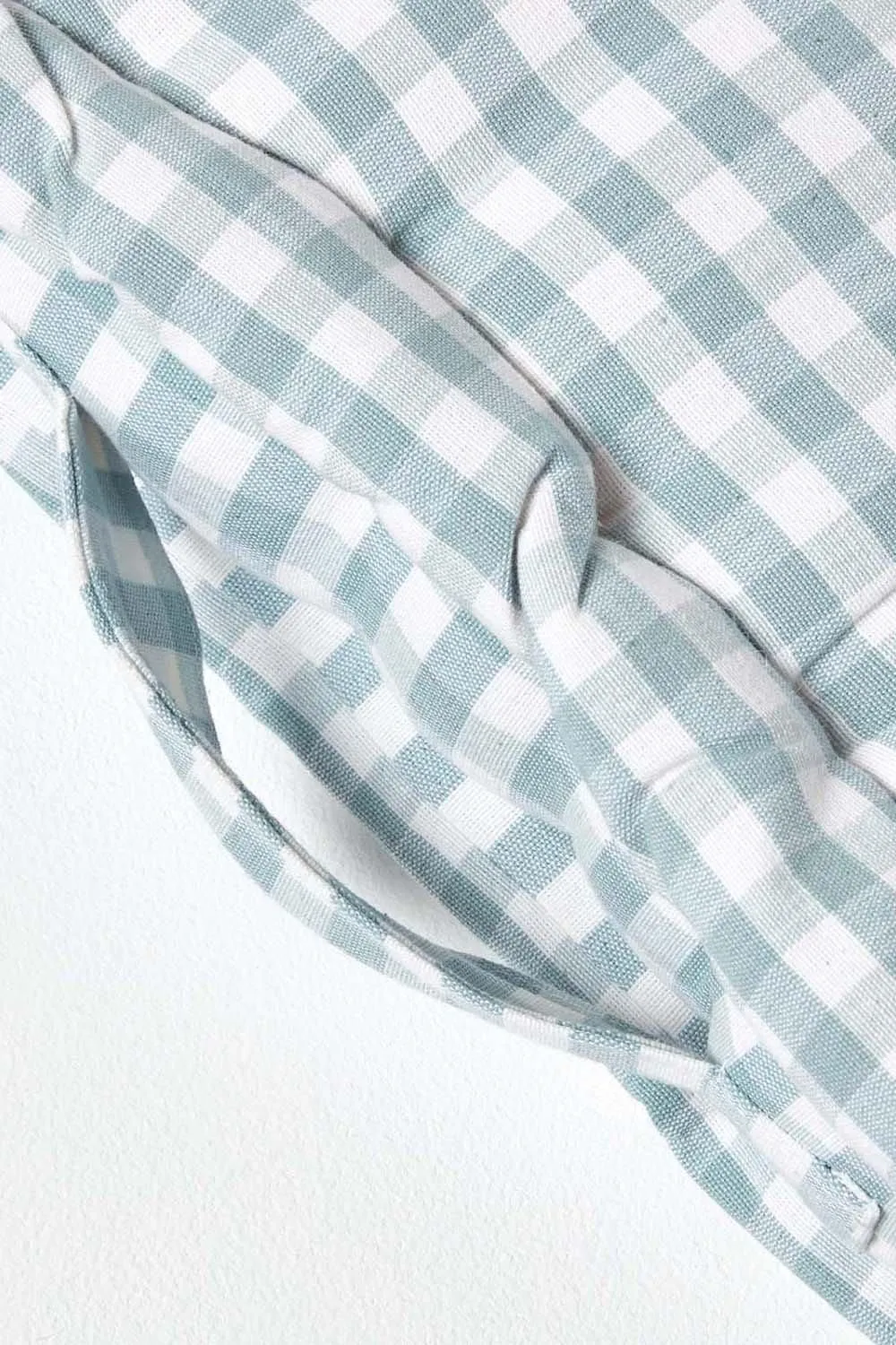 Homescapes Cotton Gingham Check Floor Cushion in Blue 4