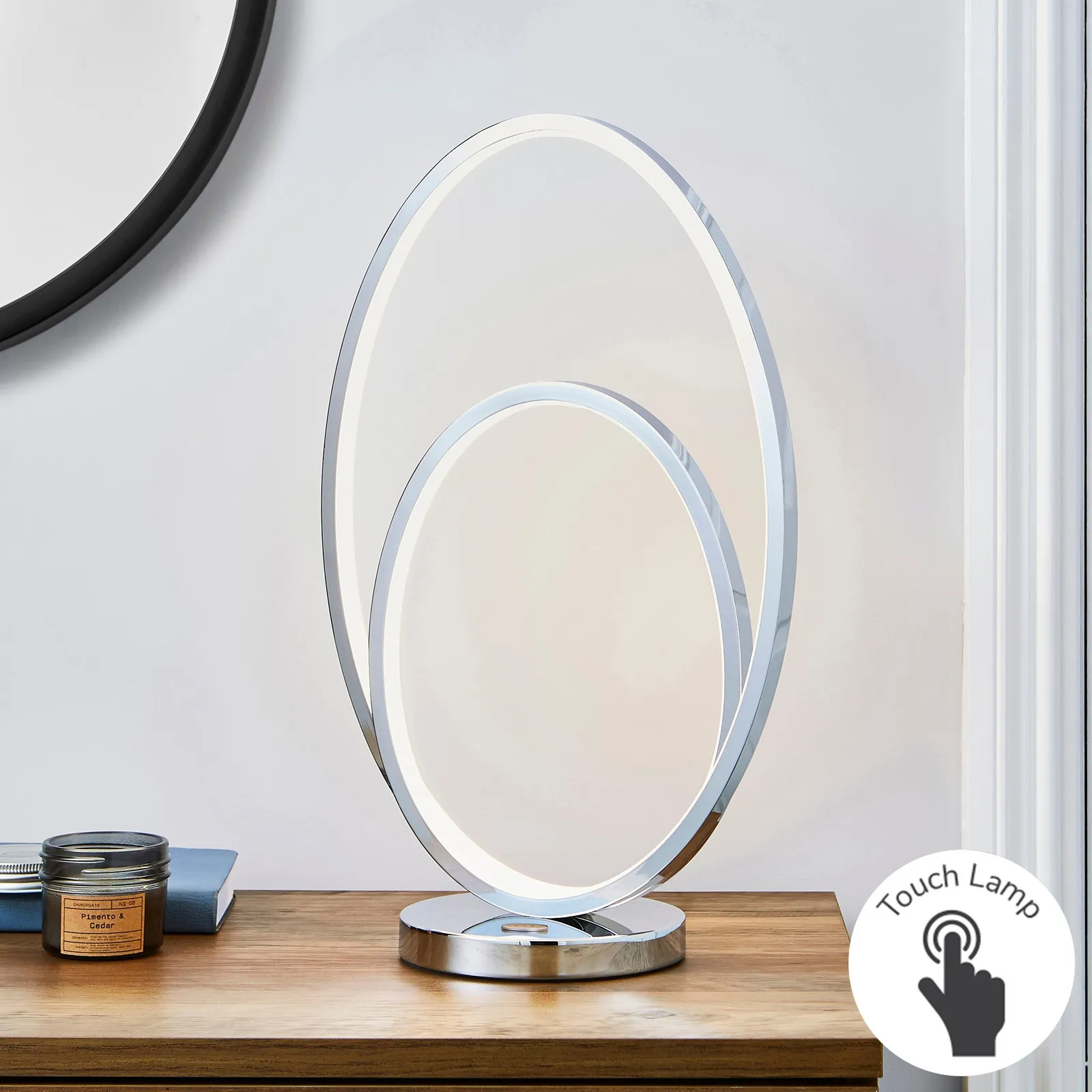 Menton Dimmable Integrated LED Chrome Table Lamp Silver
